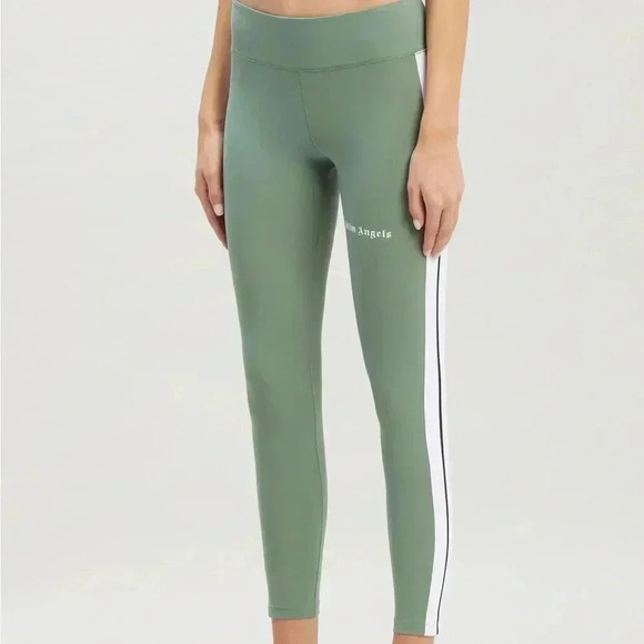 NWT PALM ANGELS TRAINING TRACK LEGGINGS SAGE WHITE S - Picture 4 of 10